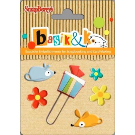 Elementy metalowe Scrap Berry's Basik&Ko Cats&Mice, 6szt